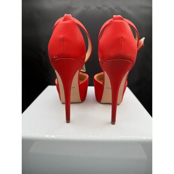 De Blossom Collection Red Leather 6”Stiletto Heals Size 8W - Picture 10 of 14